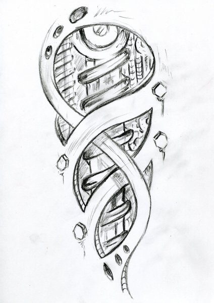 Тату биомеханика на руке эскизы