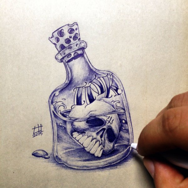 Тату рисунки в ручкой кетчупом