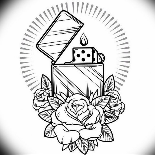 Тату эскизы Олд скул черно белые