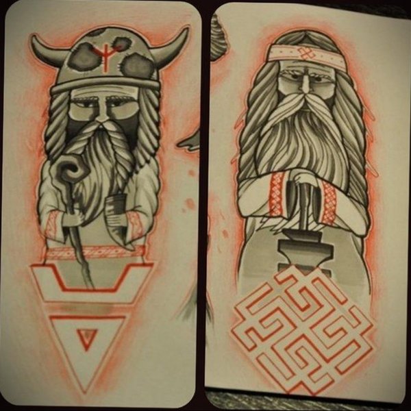 Тату медведь эскиз Скандинавский