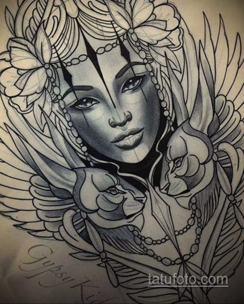 Афина Греческая богиня тату