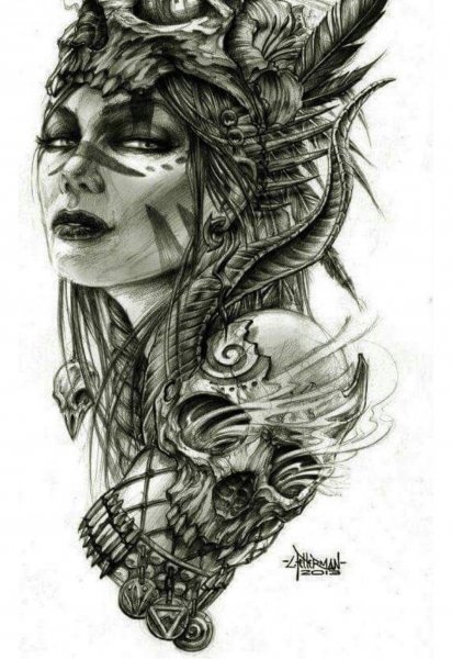 Валькирия Татуировка эскиз