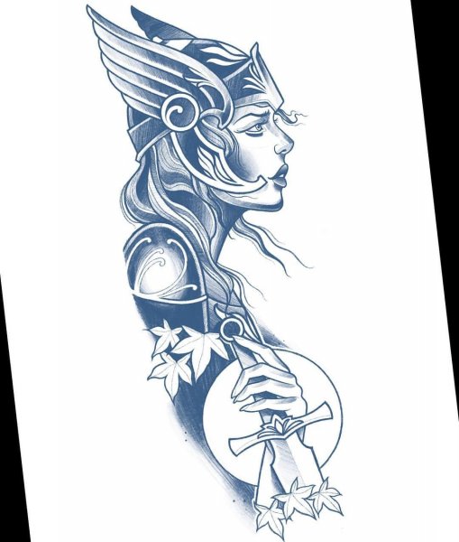 Тату скандинавской Валькирии