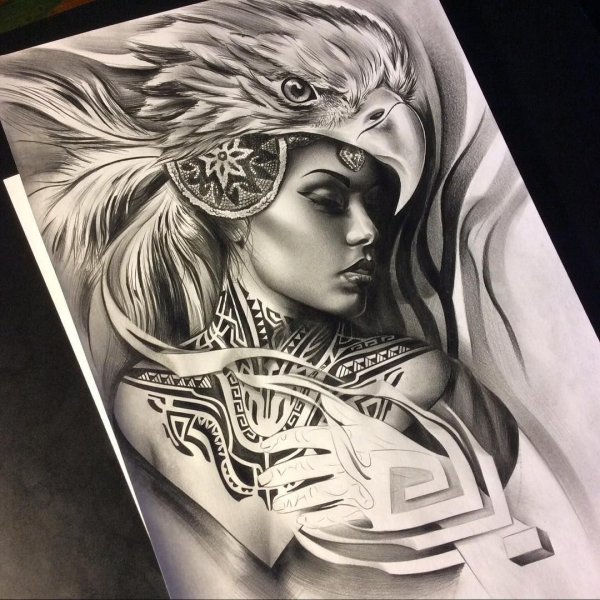 Валькирия тату эскиз