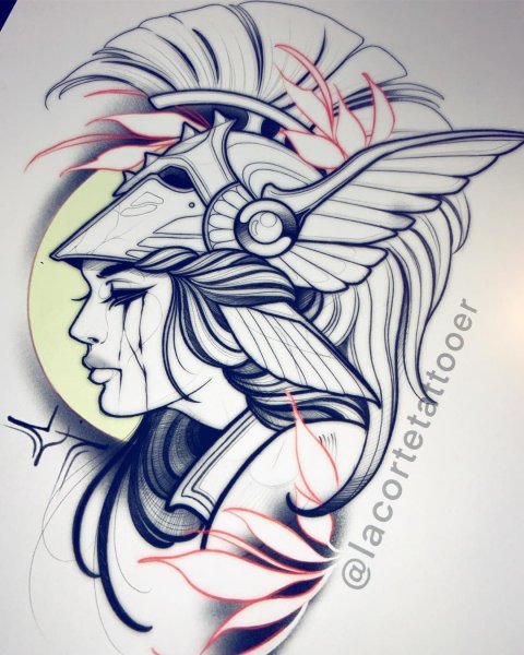 Ангел воин Валькирия Татуировка
