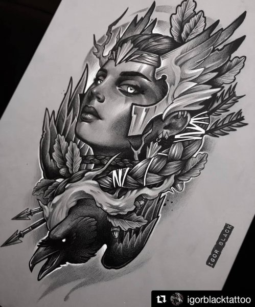 Фрея Валькирия эскиз