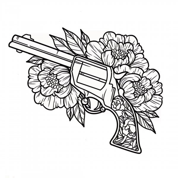 Эскиз тату ружье