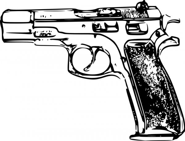 Пистолет черно белый