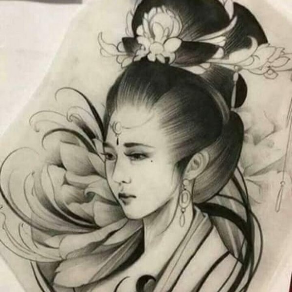 Японская гейша арт