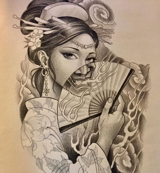 Девушка Самурай эскиз