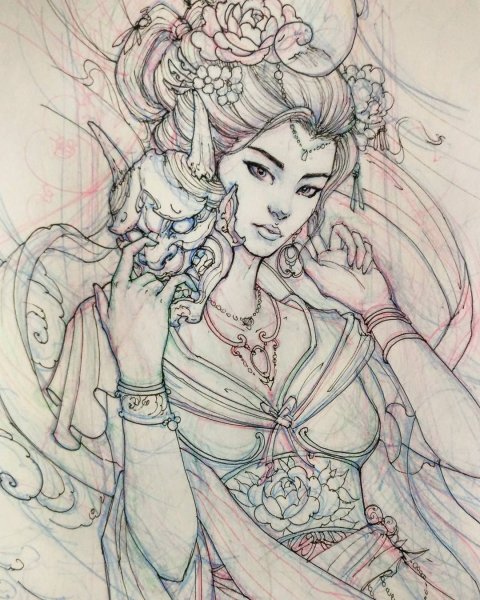 Эскизы тату Япония гейша