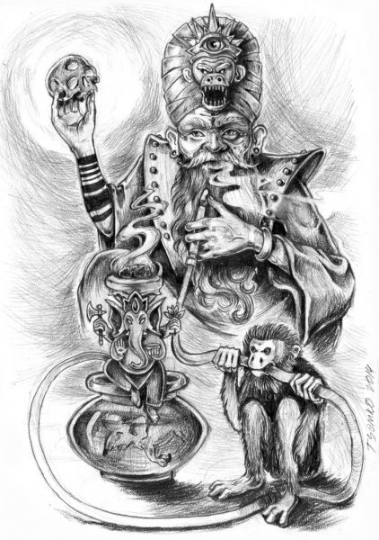 Кальян рисунок карандашом