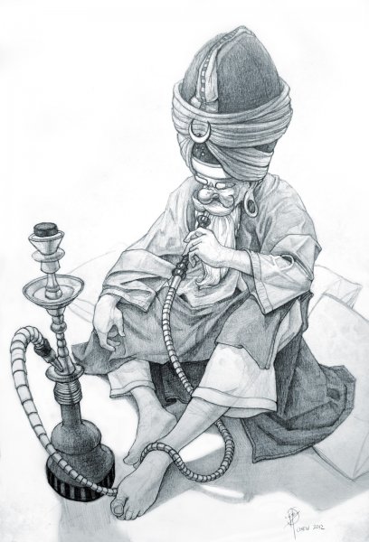 Наброски эскизов кальян
