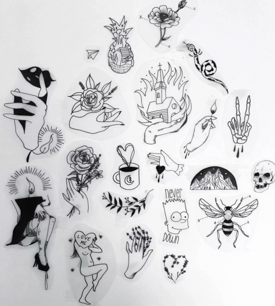 Эскизы маленьких татуировок для девушек