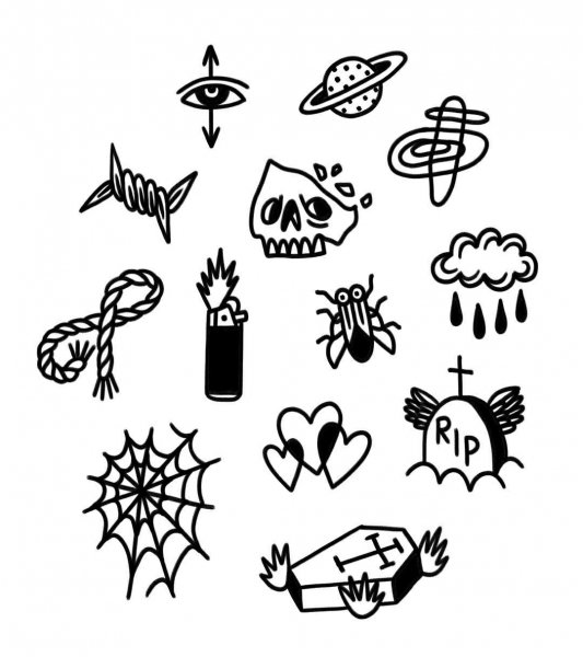 Маленькие черные тату