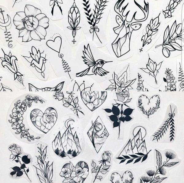 Маленькие Татуировки для девушек эскизы