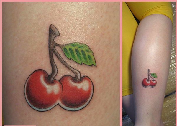 Тату Вишенки эскиз