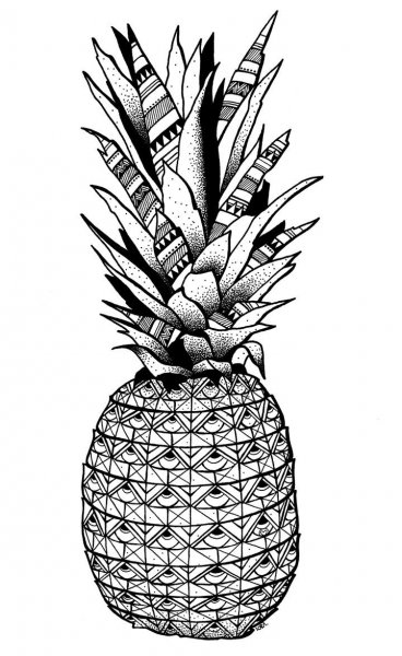 Дудлинг ананас