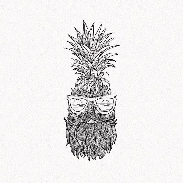 Тату ананас в очках