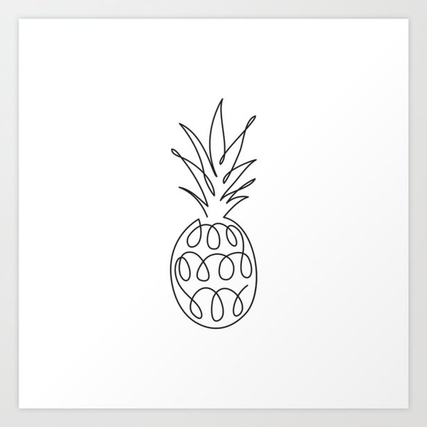 One line Art ананас