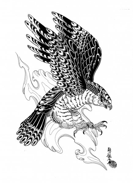 Ястреб тату эскиз