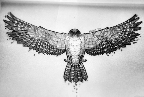 Ястреб тату эскиз