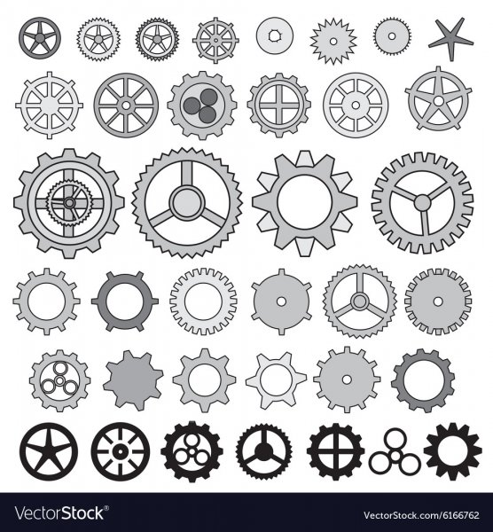 Шаблоны шестеренок для стимпанка