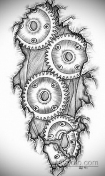 Шестерня эскиз тату