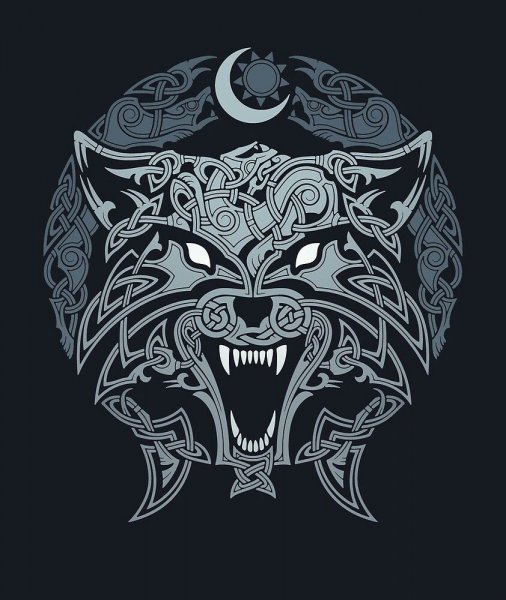 Скандинавский орнамент Фенрир