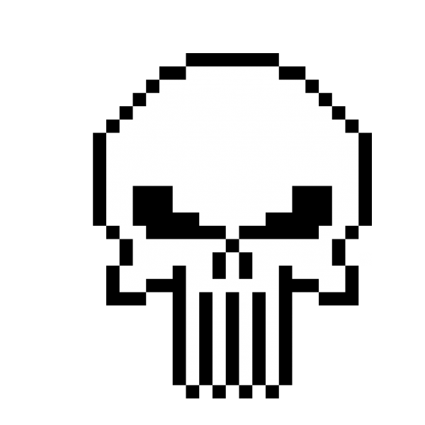 Рисунки по клеточкам череп