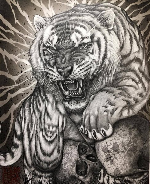 Графический рисунок тигра