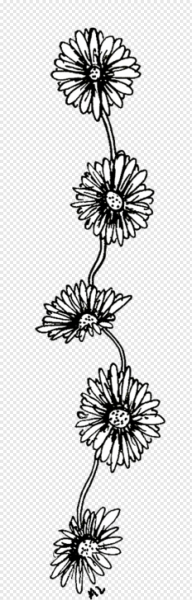 Тату Ромашка чб