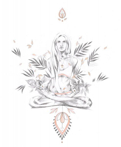 Эскиз тату медитация