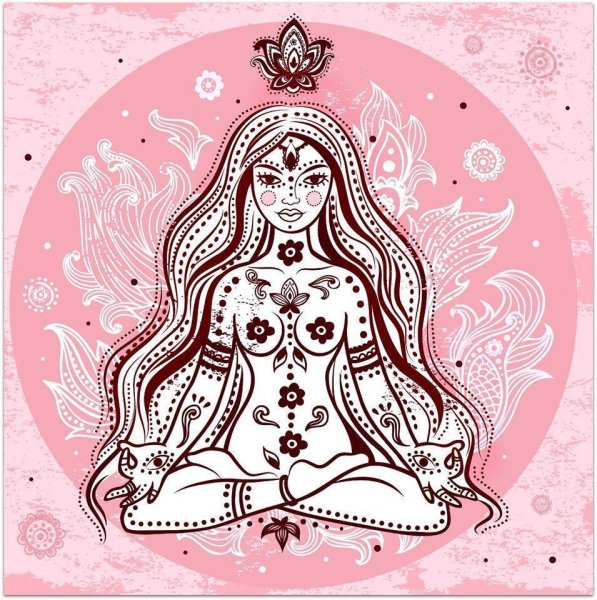 Индианка в позе лотоса