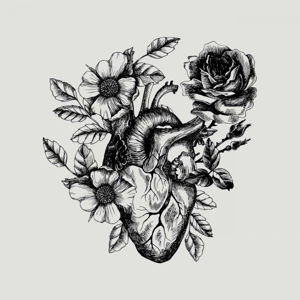 Цветы в графике тату