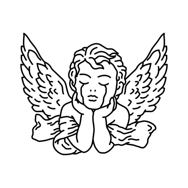 Эскиз тату Ангелочек