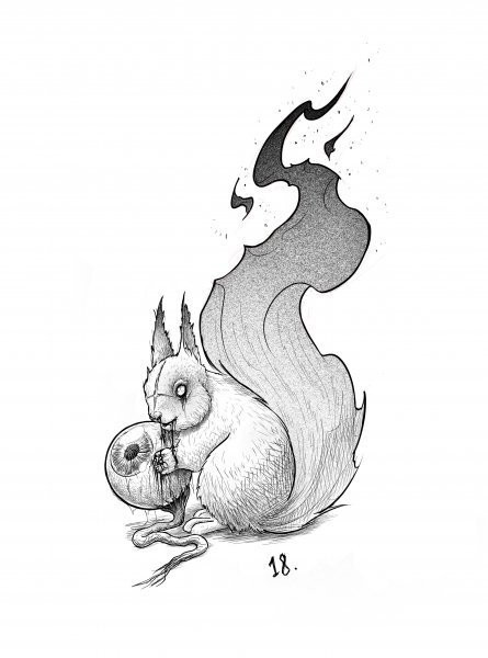 Эскиз белки тату