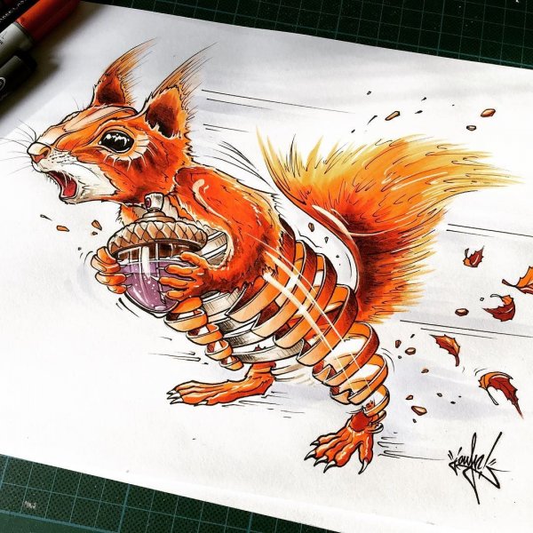 Эскизы тату белок