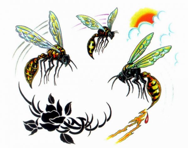 Шершень тату эскиз