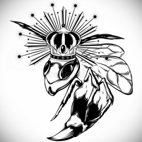Оса тату эскиз
