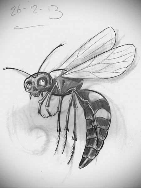 Татуировка Оса эскиз