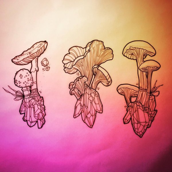 Татуировка грибы эскиз
