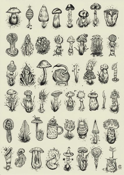 Тату гриб маленькое