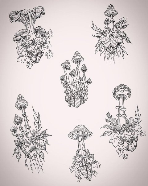 Тату грибы