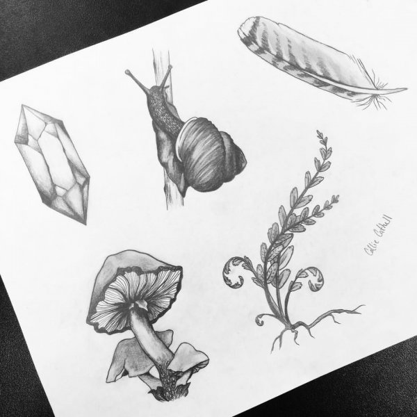 Кристаллы скетч тату