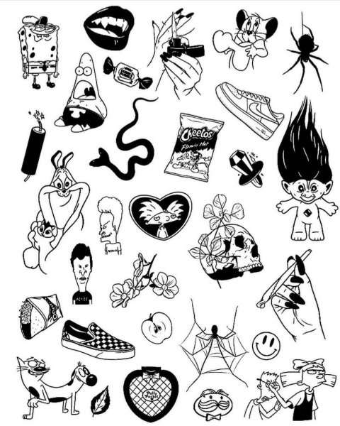 Маленькие тату для мужчин черно белые