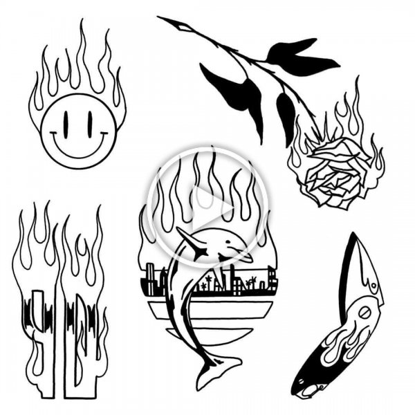 Пламя тату эскизы