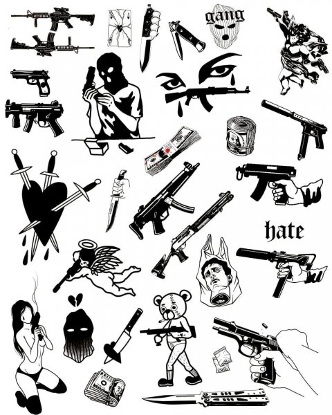 Тату партаки эскизы