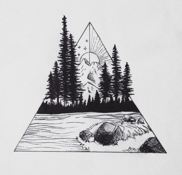 Тату лес эскиз