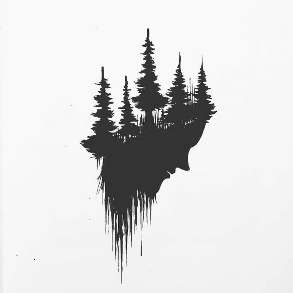 Тату лес эскиз